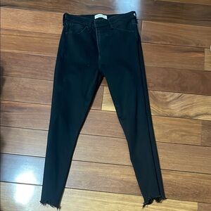 Abercrombie & Fitch Black Skinny Jeans with Raw Hem